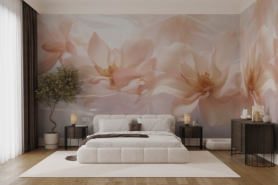 Wall murals Group of pink flowers floating in water - Image 2