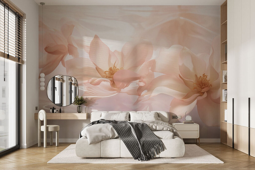 Group of pink flowers floating in water