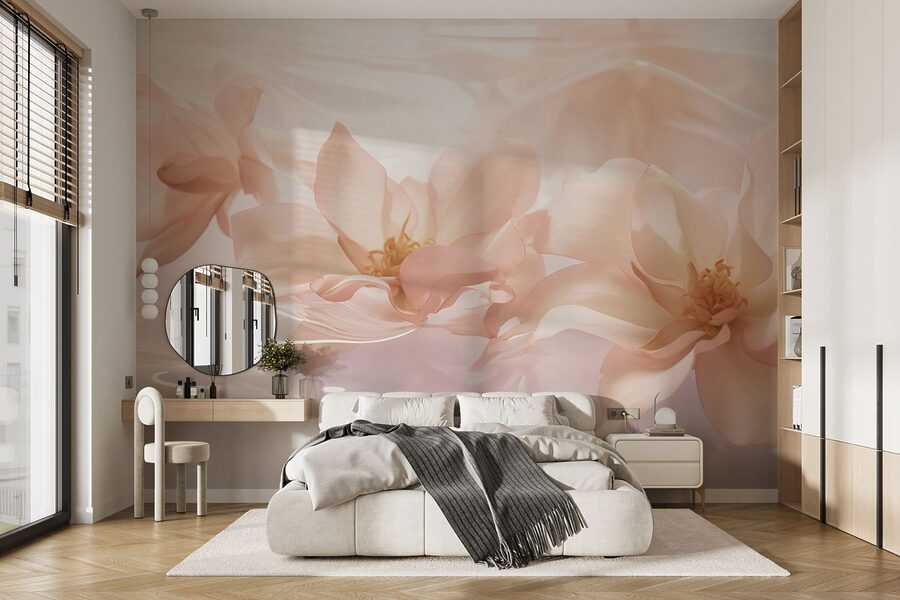 Wall murals Group of pink flowers floating in water - Image 3