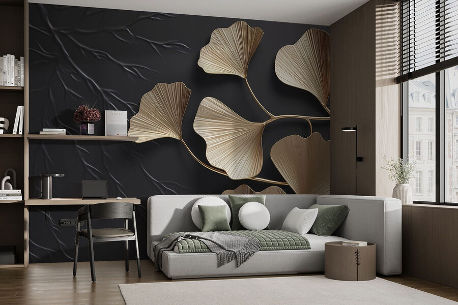 Elegant leaves against a dark backdrop