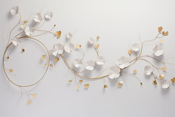 Elegant floral decor on a wall Elegant floral decor on a wall