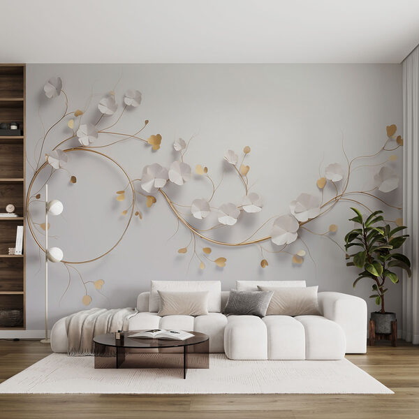 Elegant floral decor on a wall Elegant floral decor on a wall