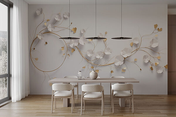 Elegant floral decor on a wall Elegant floral decor on a wall