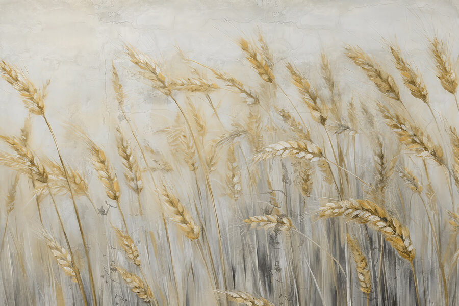 Painting of wheat in a field