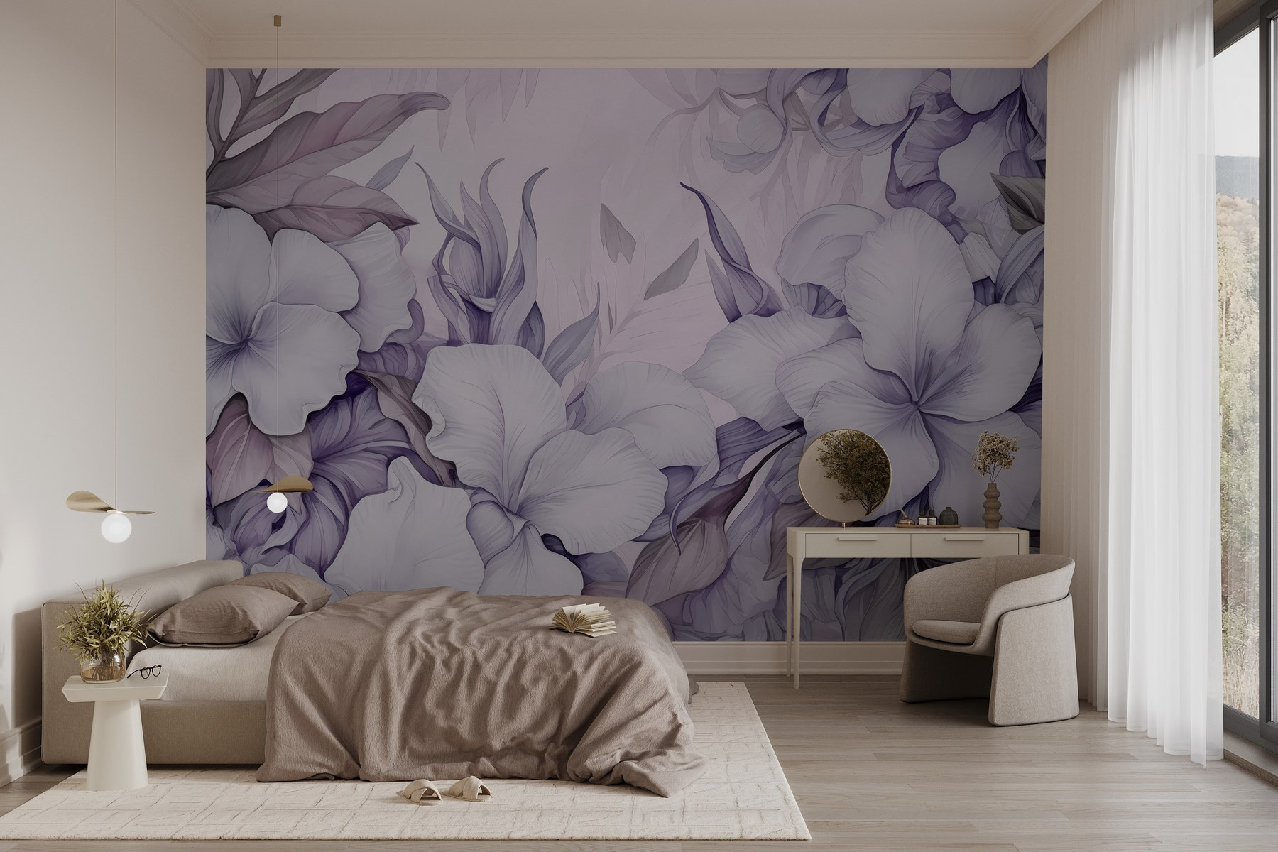 Delicate blooms in soft pastels.