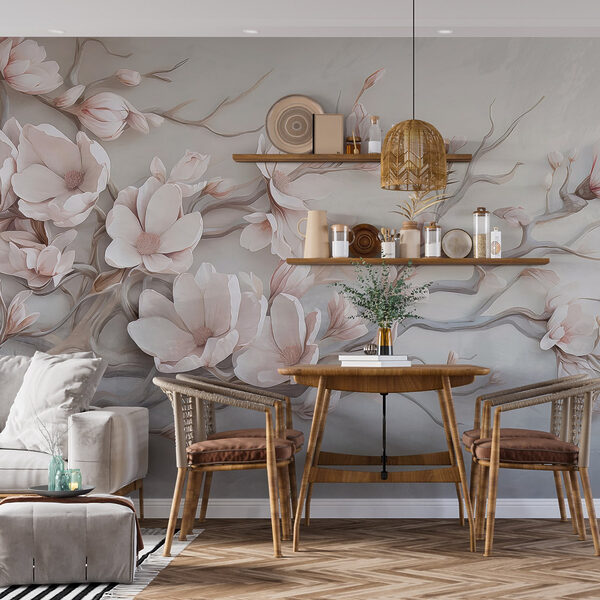 Painting of flowers on a wall Painting of flowers on a wall