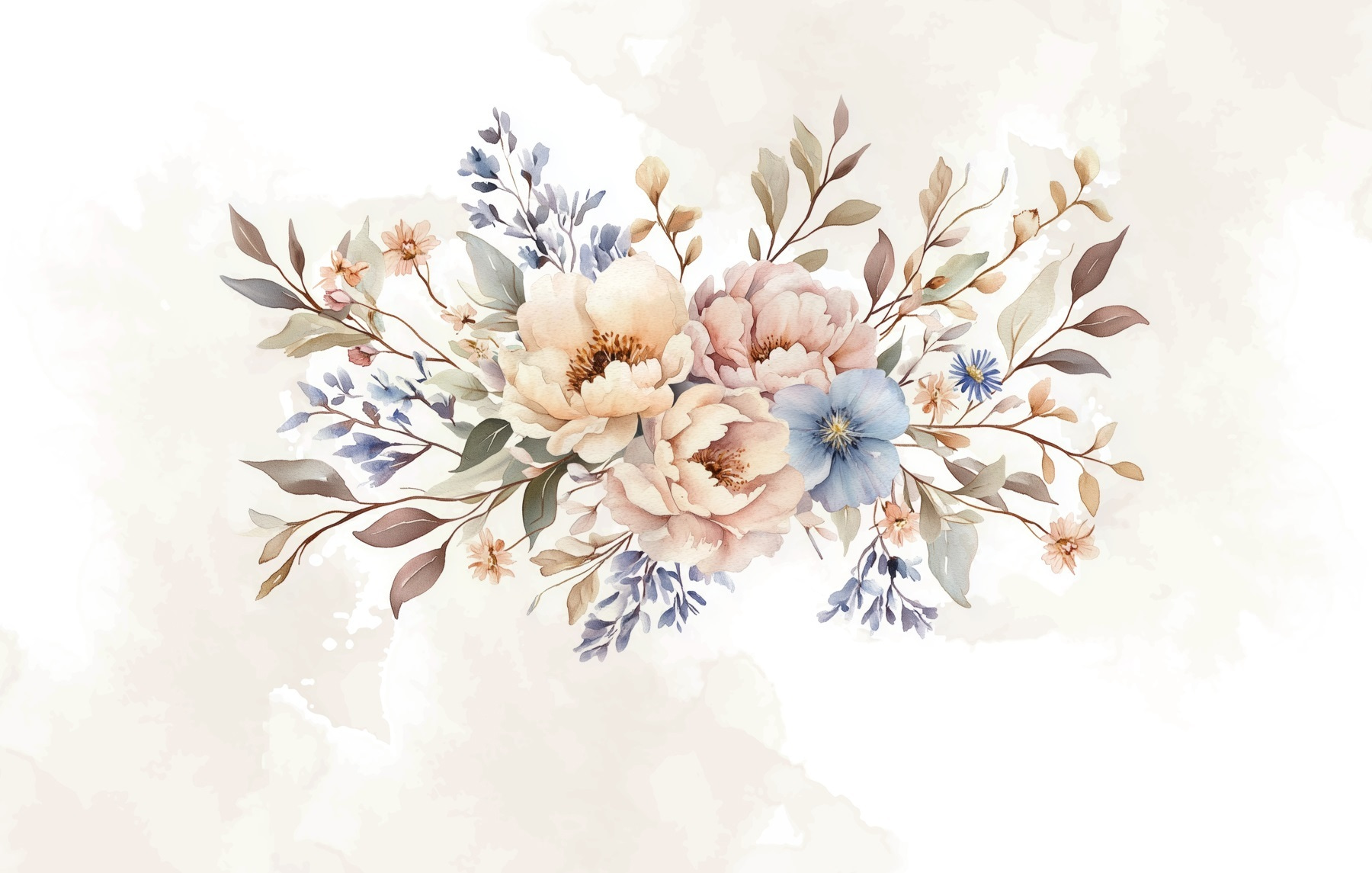 Bouquet of flowers on a white background