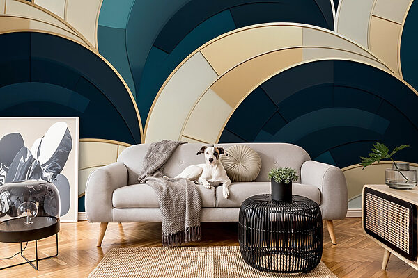 Wall murals Abstract curves in calming colors (SKU: w08991) Wall murals Wall murals Abstract curves in calming colors (SKU: w08991)