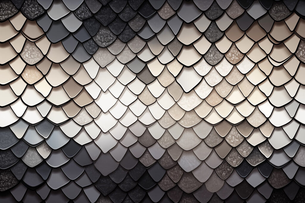 Textured scales in muted color palette