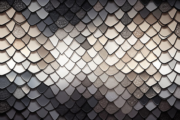 Textured scales in muted color palette