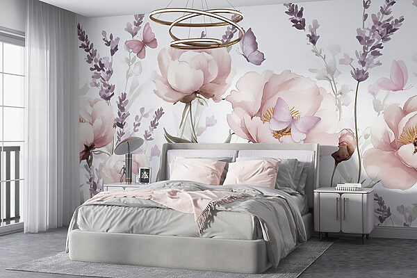 Painting of flowers and butterflies Painting of flowers and butterflies