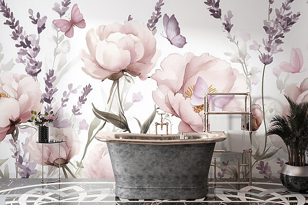 Painting of flowers and butterflies Painting of flowers and butterflies