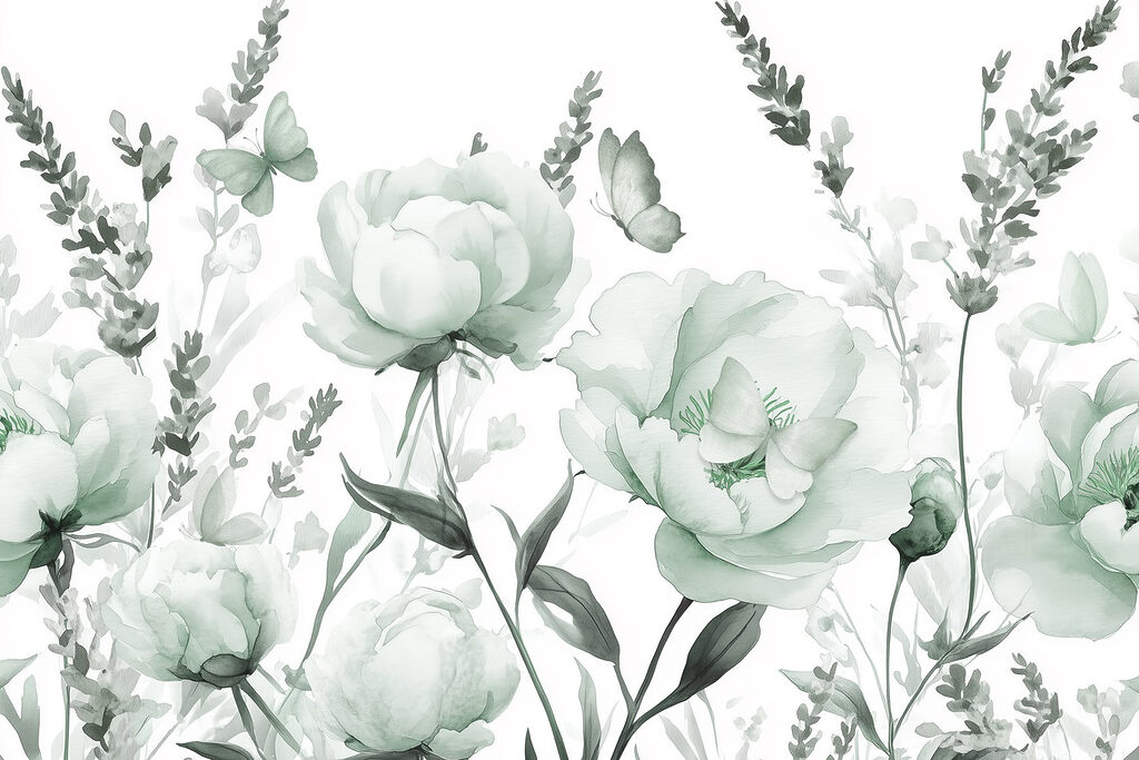 Delicate blooms in soft green hues Delicate blooms in soft green hues