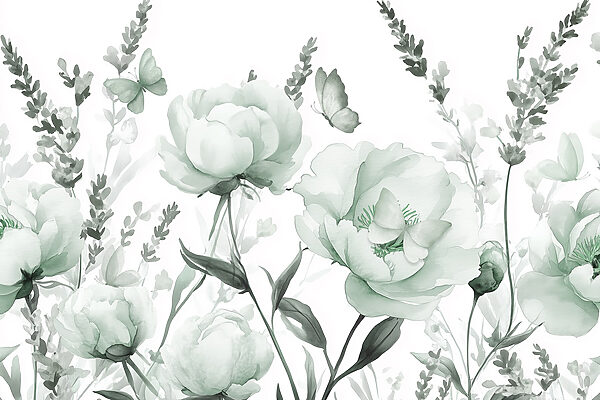 Delicate blooms in soft green hues Delicate blooms in soft green hues