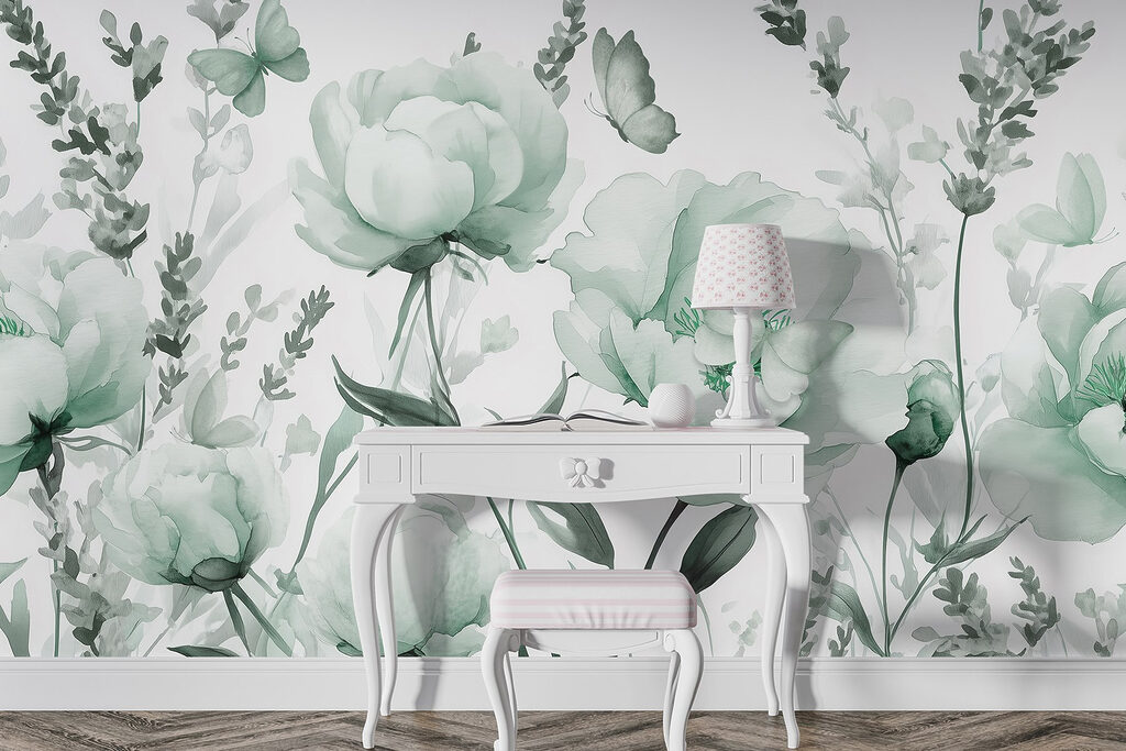 Delicate blooms in soft green hues Delicate blooms in soft green hues