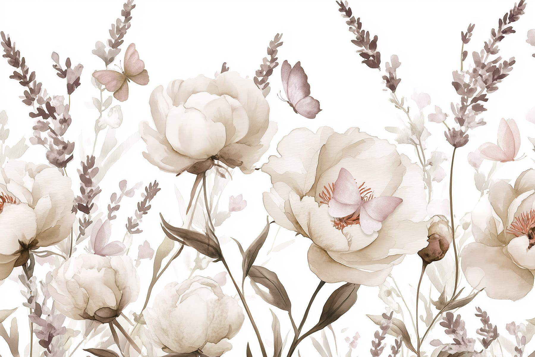 Painting of flowers and butterflies Painting of flowers and butterflies