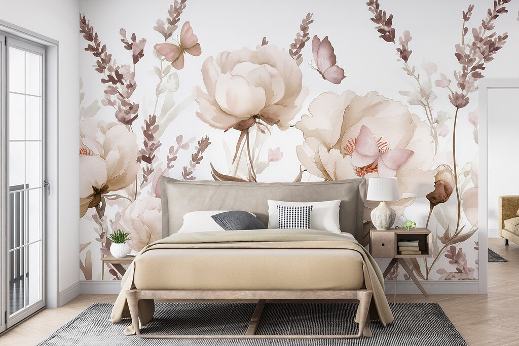 Painting of flowers and butterflies Painting of flowers and butterflies