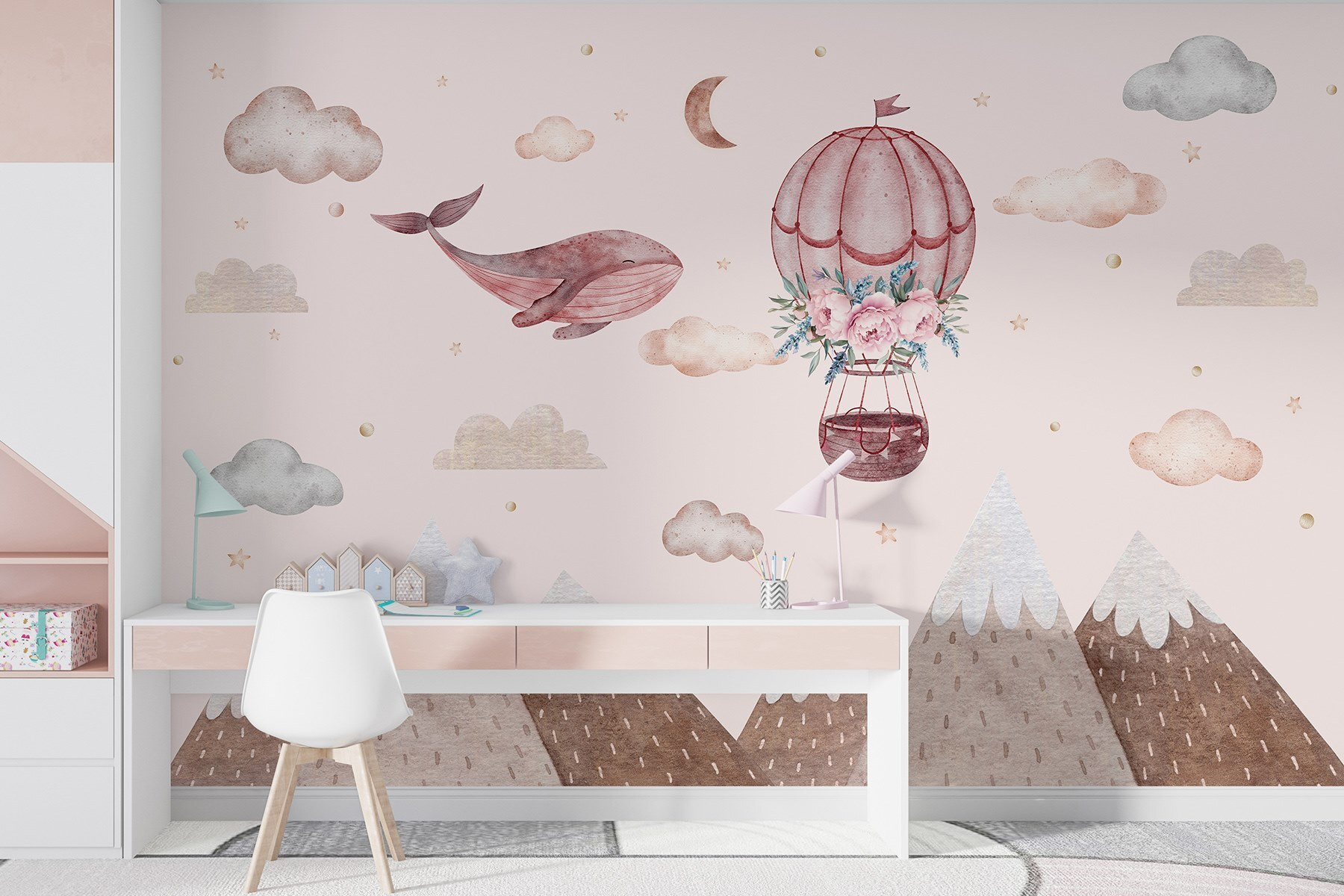Whale and a hot air balloon
