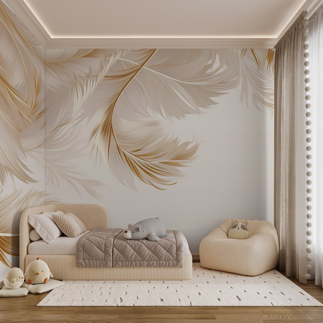 Elegant feathers in soft hues.