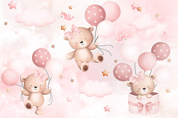 Group of teddy bears holding balloons Group of teddy bears holding balloons