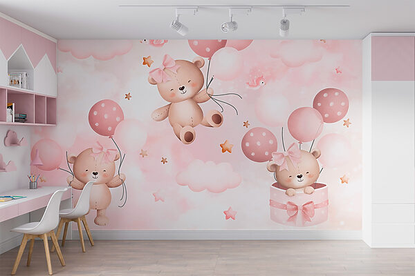 Group of teddy bears holding balloons Group of teddy bears holding balloons