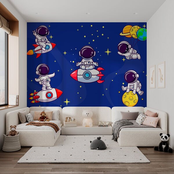 Cartoon astronaut in space Cartoon astronaut in space