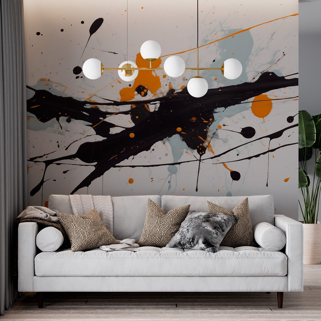 Black and orange paint splatter Black and orange paint splatter