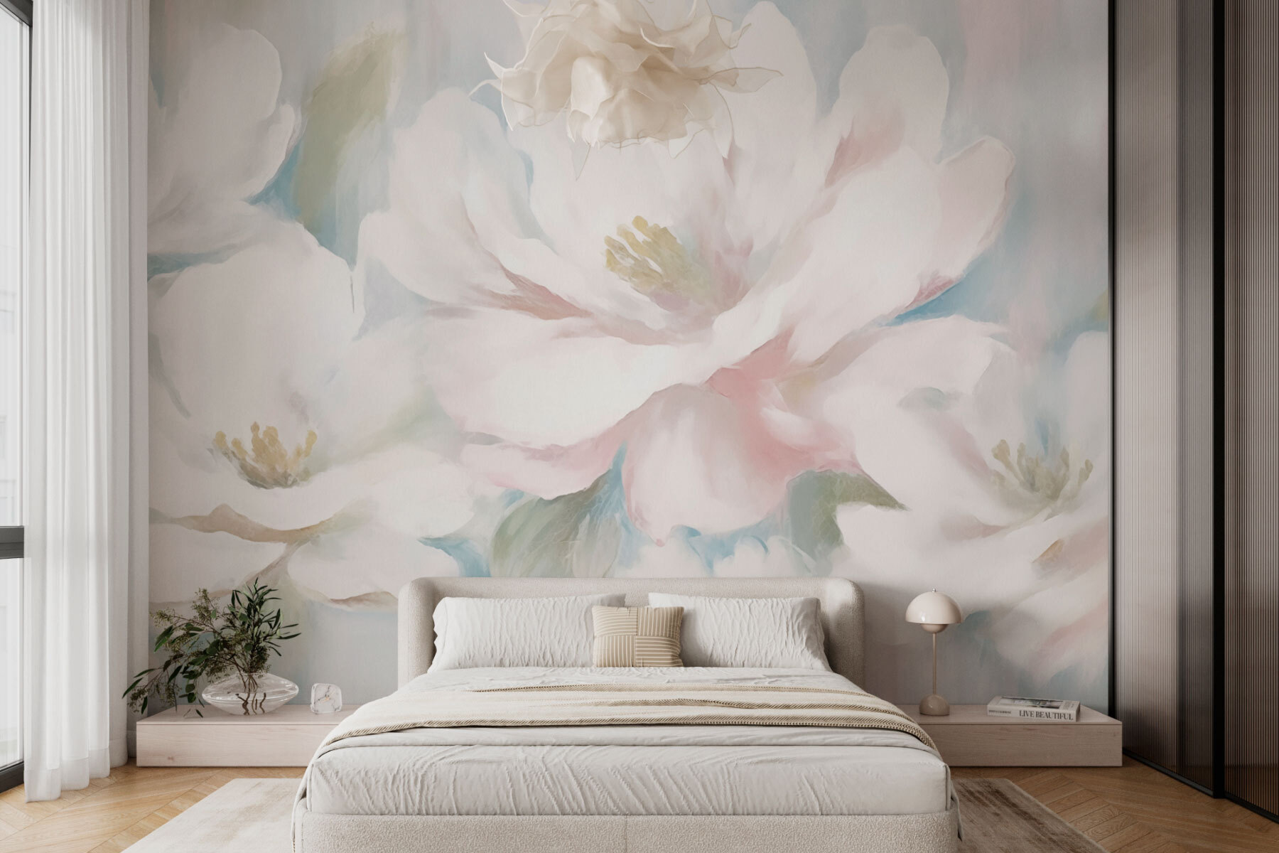 Painting of white flowers