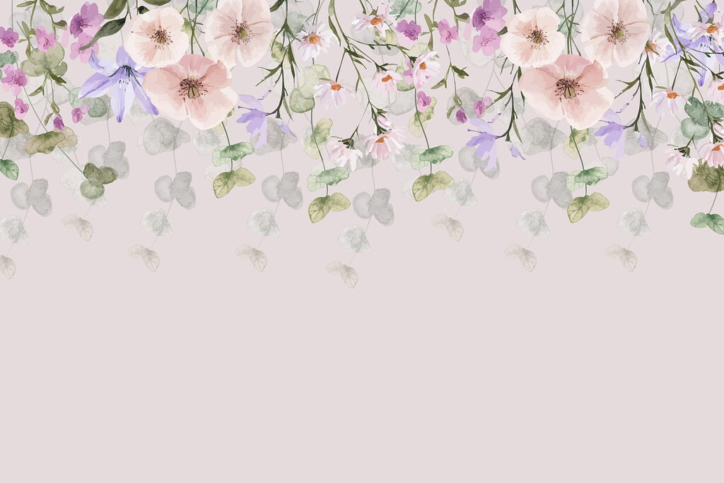 Group of flowers and leaves Group of flowers and leaves
