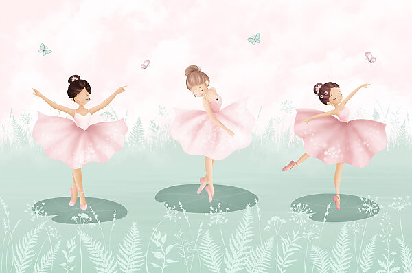 Group of girls dancing in a field Group of girls dancing in a field