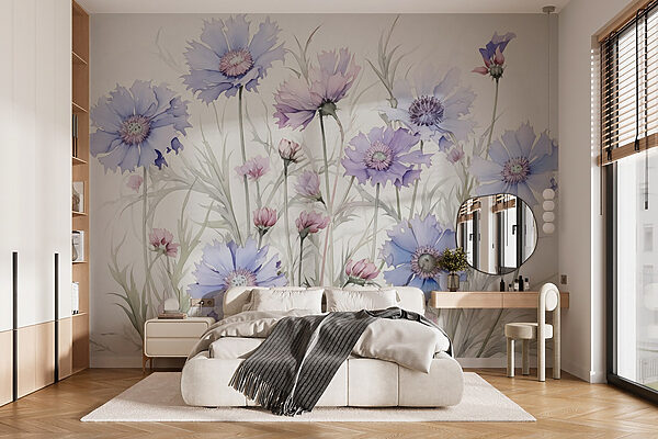Painting of flowers on a white background Painting of flowers on a white background