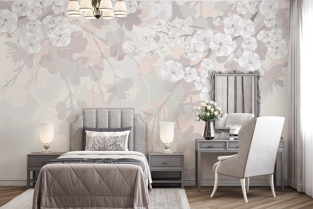 White flowers on a white background