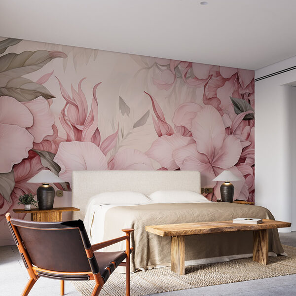 Wall murals Wall murals Delicate blooms in soft pastels (SKU: w03661)