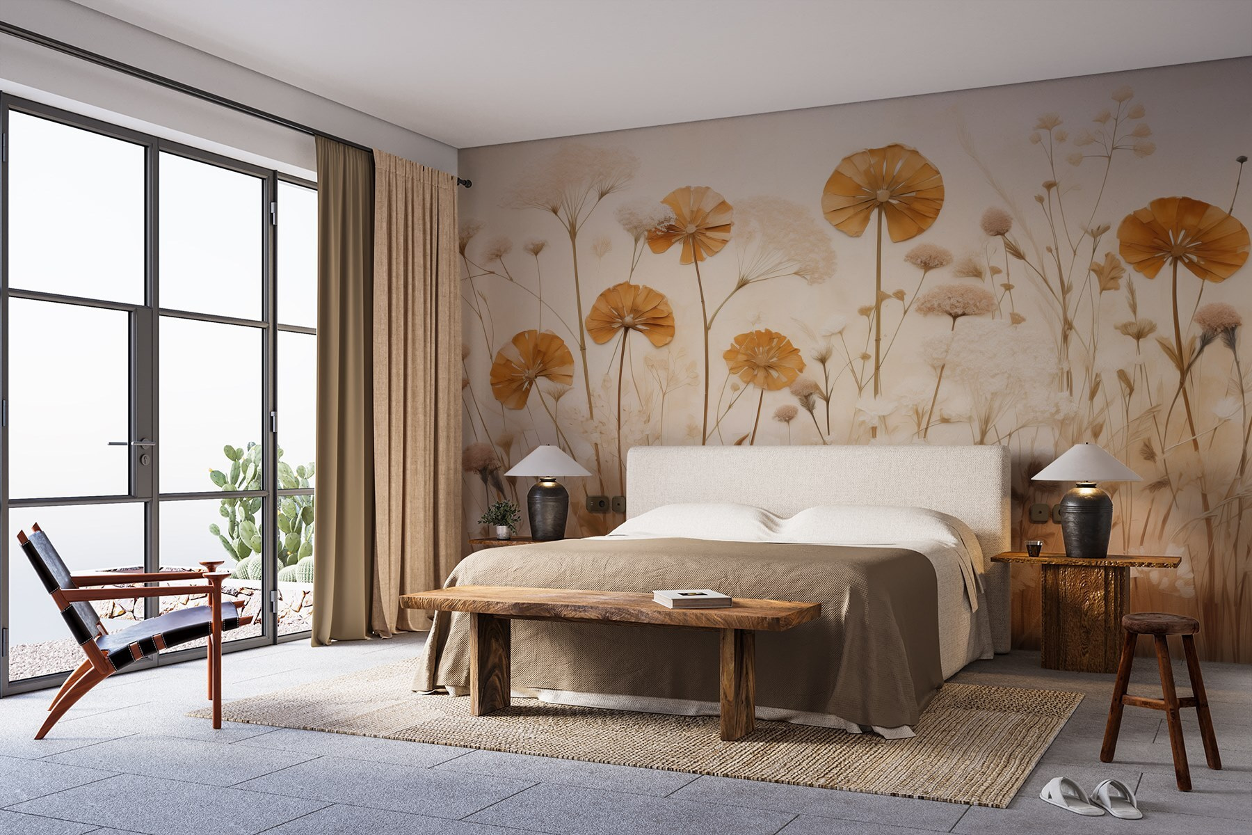 Delicate blooms in soft hues.