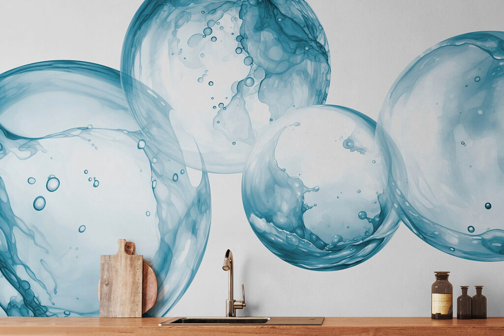 Group of bubbles with bubbles in the air Group of bubbles with bubbles in the air
