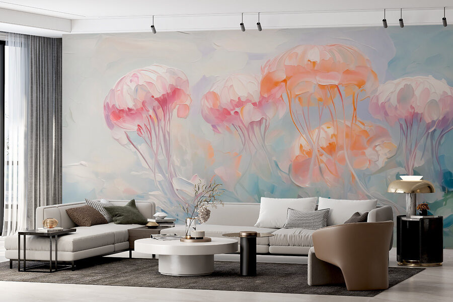 Painting of pink flowers