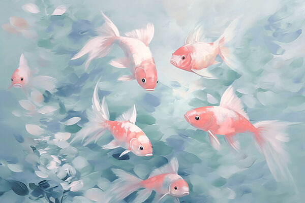 Swimming in tranquil waters together. Swimming in tranquil waters together.