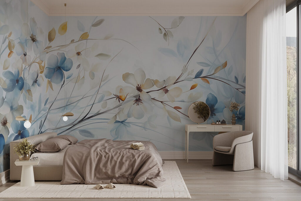 Painting of flowers and leaves Painting of flowers and leaves