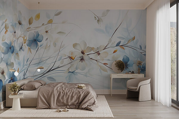 Painting of flowers and leaves Painting of flowers and leaves