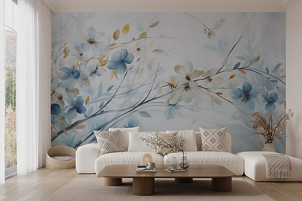 Painting of flowers and leaves Painting of flowers and leaves