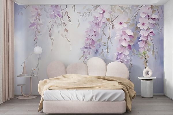 Painting of flowers on a branch Painting of flowers on a branch