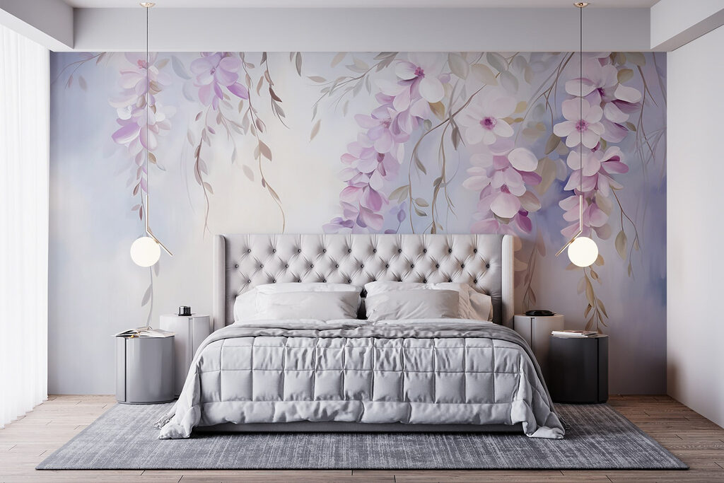 Painting of flowers on a branch Painting of flowers on a branch