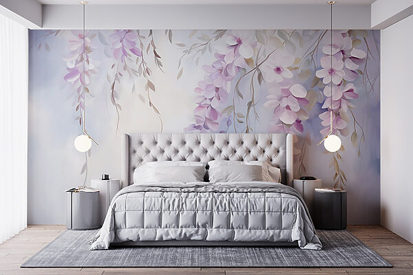 Painting of flowers on a branch Painting of flowers on a branch
