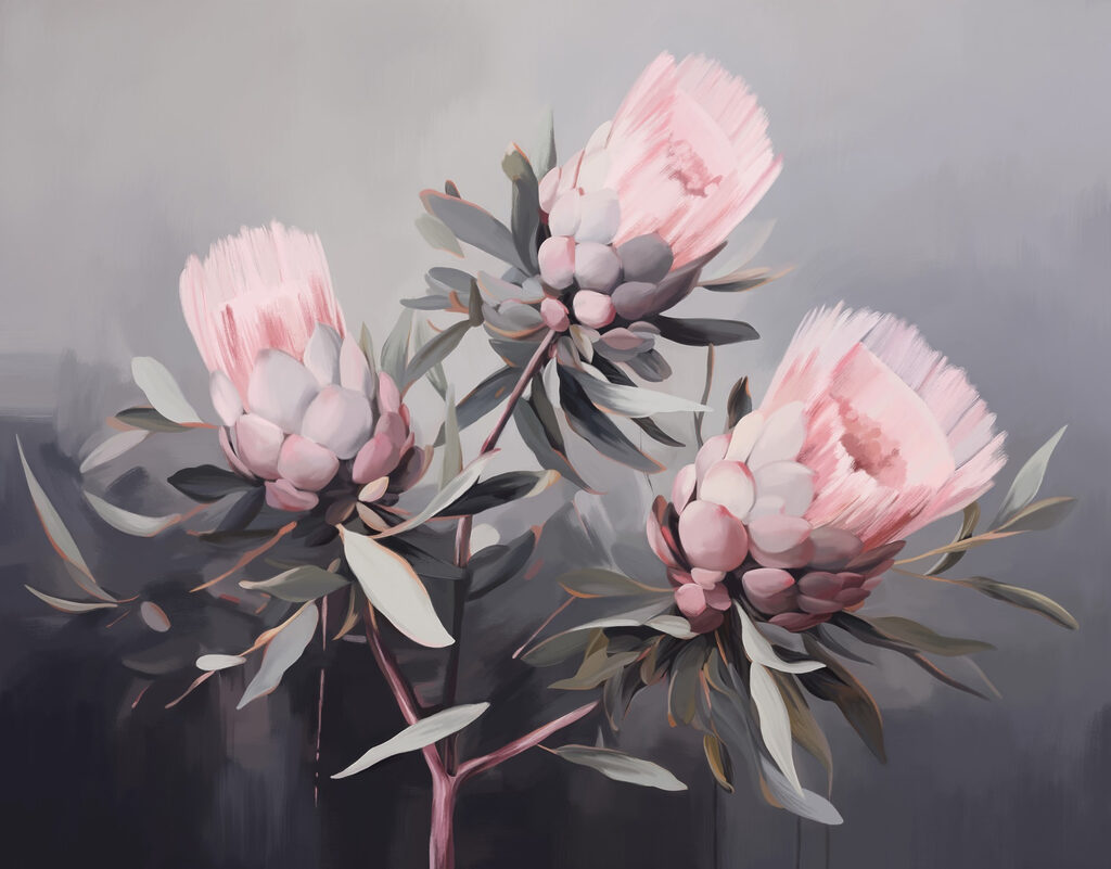 Painting of pink flowers Painting of pink flowers