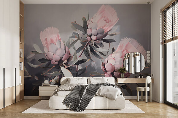Painting of pink flowers Painting of pink flowers