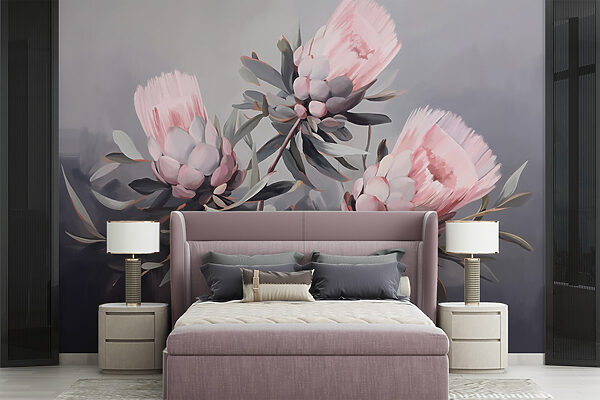 Painting of pink flowers Painting of pink flowers