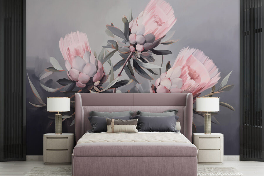 Painting of pink flowers Painting of pink flowers