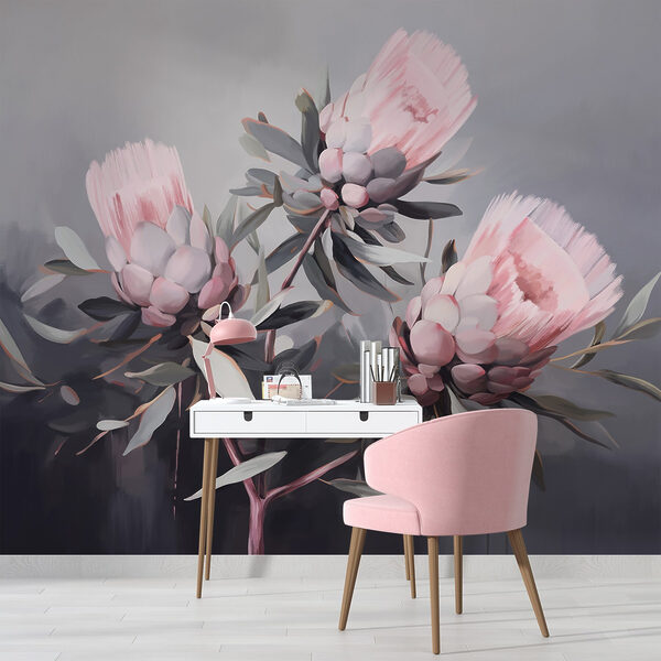 Painting of pink flowers Painting of pink flowers