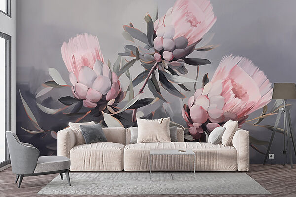 Painting of pink flowers Painting of pink flowers