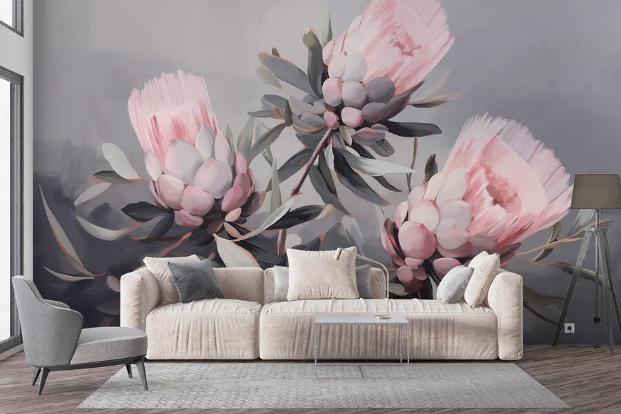 Painting of pink flowers Painting of pink flowers